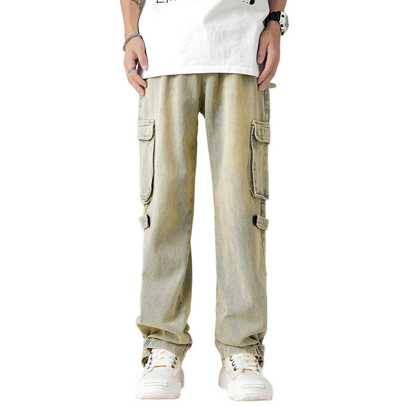 Retro Multi-pocket Workwear Jeans For Men Retro Multi-pocket Workwear Jeans For Men
