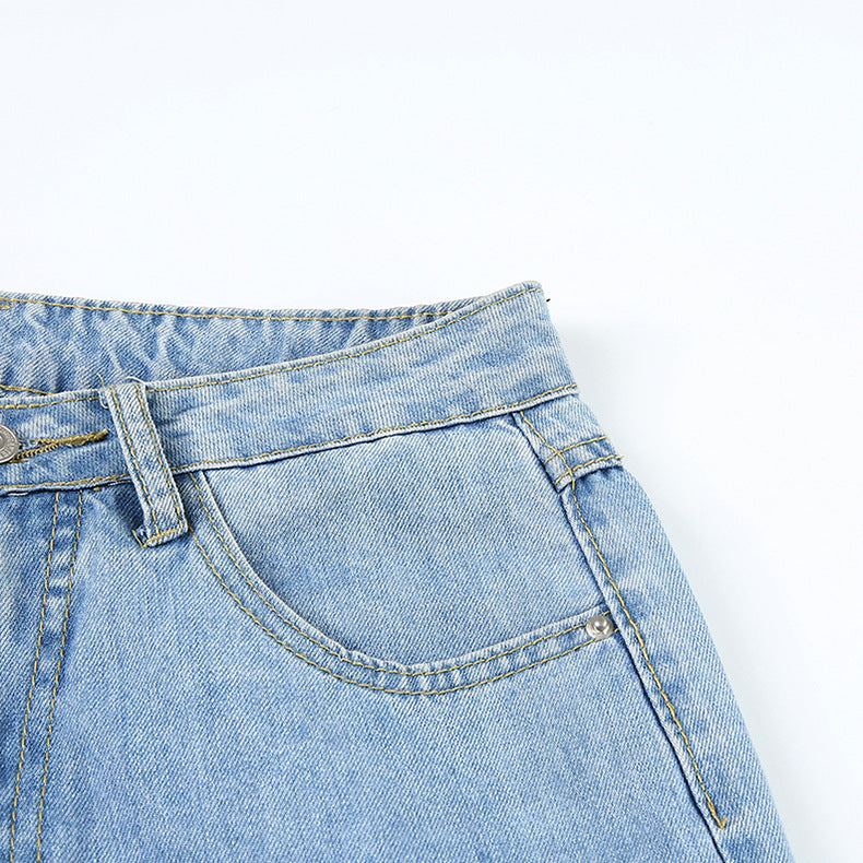 Foreign Trade Amazon New European And Beautiful Women Style High Waist Loose Wide Leg Jeans Women Foreign Trade Amazon New European And Beautiful Women Style High Waist Loose Wide Leg Jeans Women