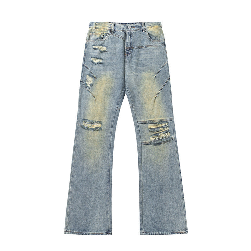 Men's Summer Fashion Brand Distressed Bootcut Pants Men's Summer Fashion Brand Distressed Bootcut Pants