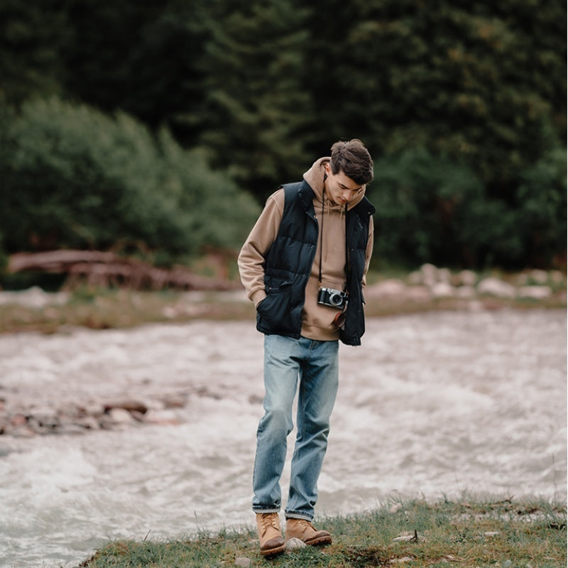 White Duck Down Three-proof Vest Down Jacket Coat For Men White Duck Down Three-proof Vest Down Jacket Coat For Men