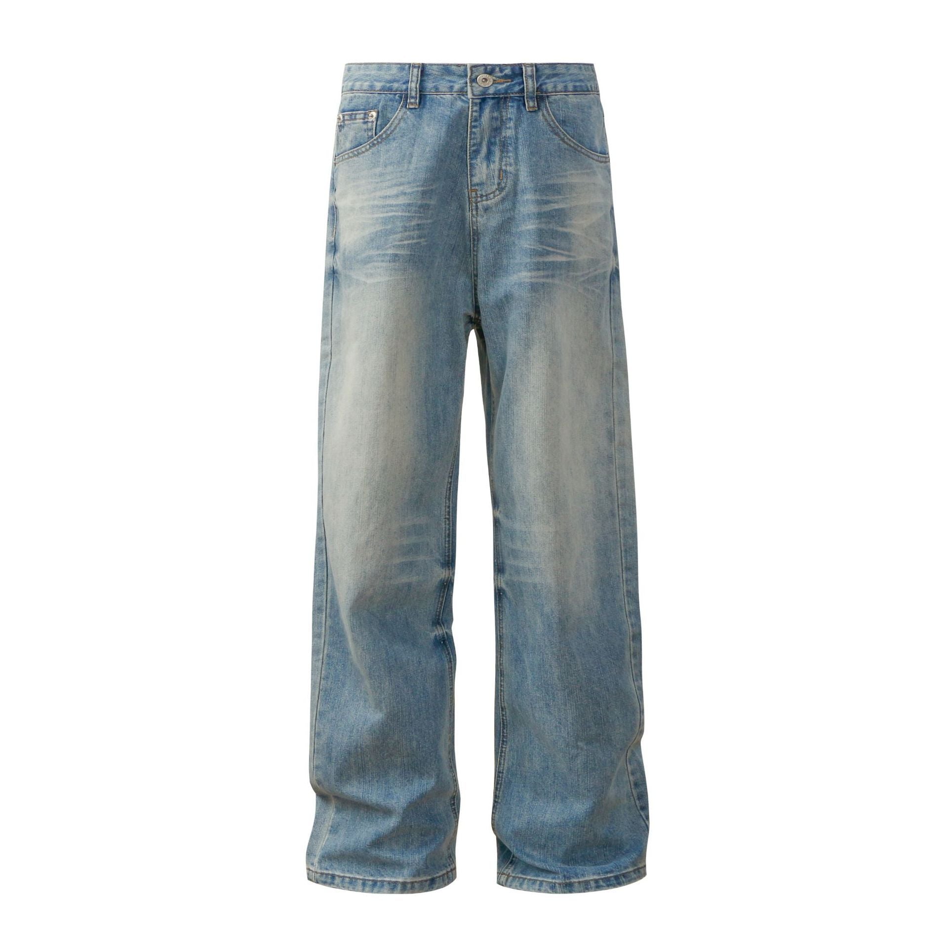 Fashion Washing Gradient Wide-leg Jeans Men Fashion Washing Gradient Wide-leg Jeans Men
