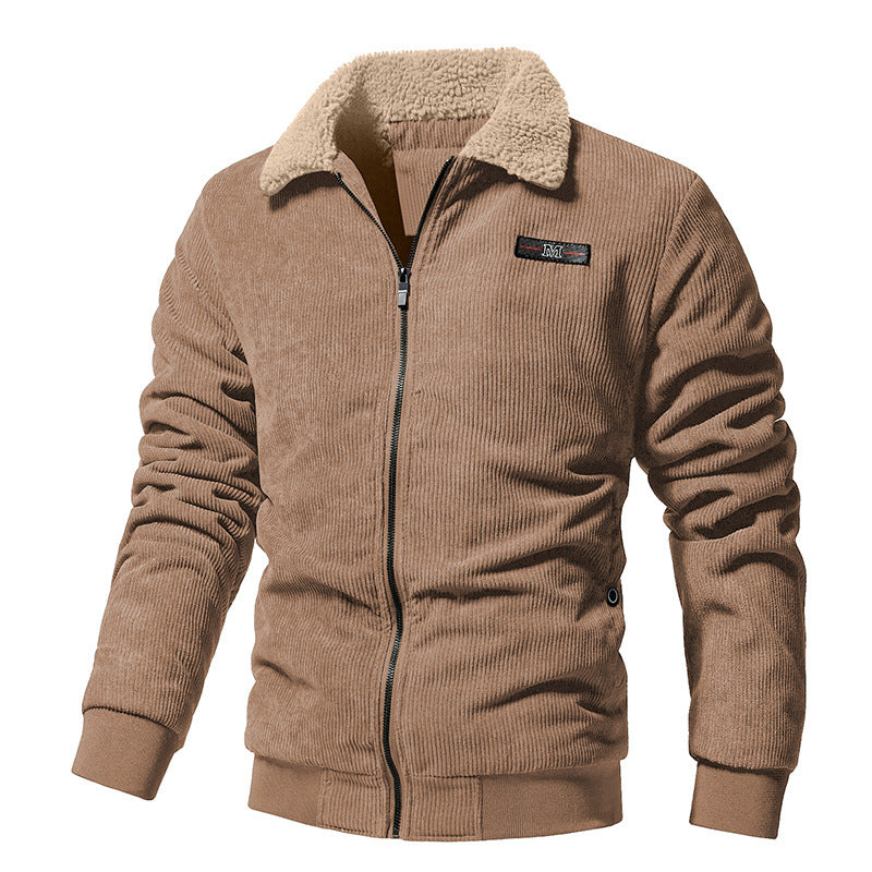 Corduroy Jacket Padded Lapel Coat Men Corduroy Jacket Padded Lapel Coat Men