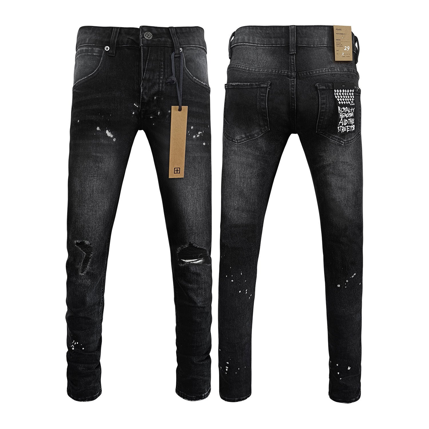 Straight Ripped Stretch American High Street Casual Men's Jeans Straight Ripped Stretch American High Street Casual Men's Jeans