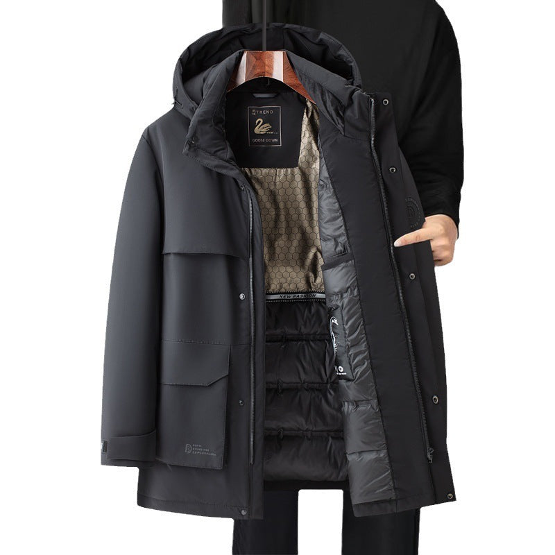 Down Jacket Men's Simple Casual Mid-length Down Jacket Men's Simple Casual Mid-length