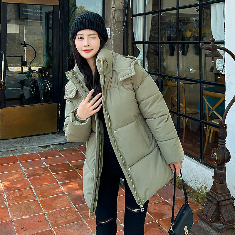 Korean Style Women's Thick Hooded British Style Cotton-padded Coat Korean Style Women's Thick Hooded British Style Cotton-padded Coat