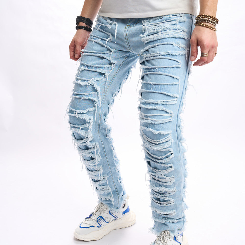 Simple Solid Color Ripped Skinny Jeans Simple Solid Color Ripped Skinny Jeans
