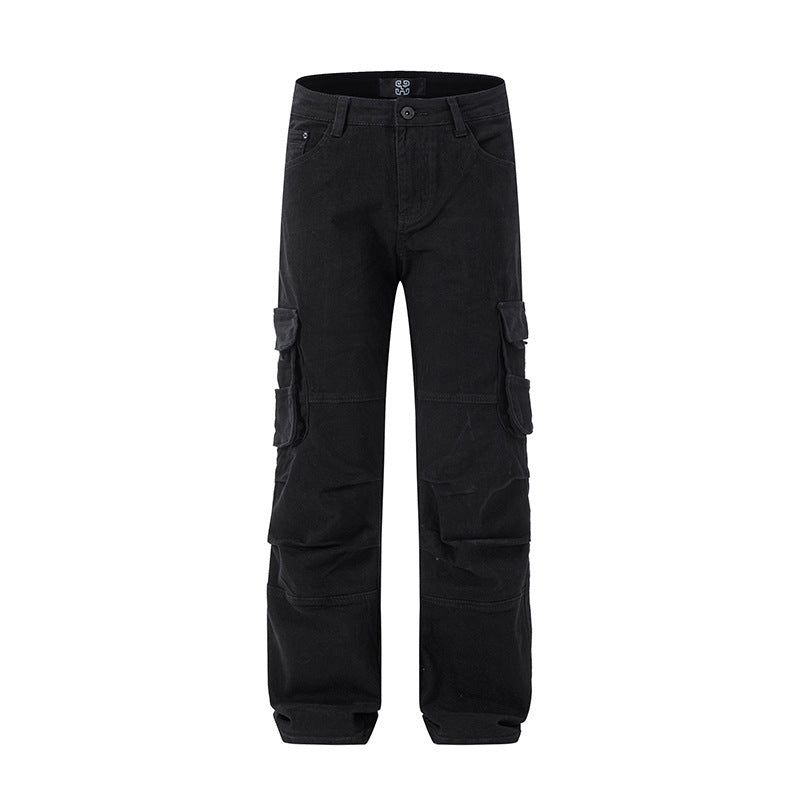 Multi-Pocket Workwear Jeans Men's Loose Large Size Trousers Multi-Pocket Workwear Jeans Men's Loose Large Size Trousers