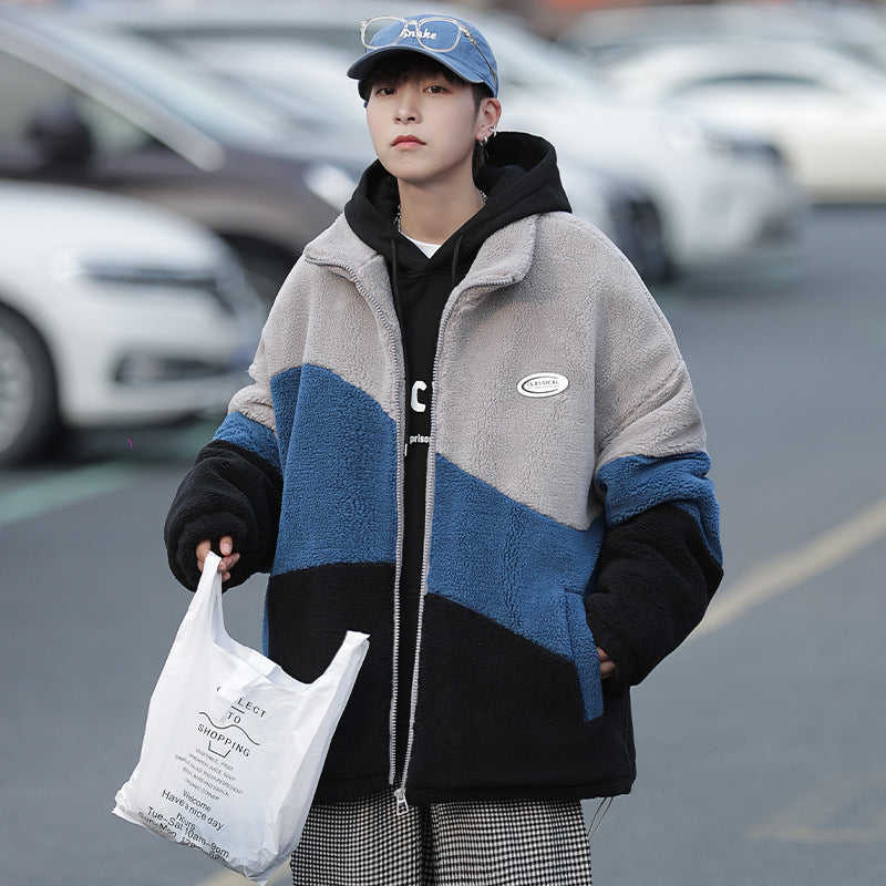 Color Stitching Thickened Cotton Cashmere Jacket Color Stitching Thickened Cotton Cashmere Jacket