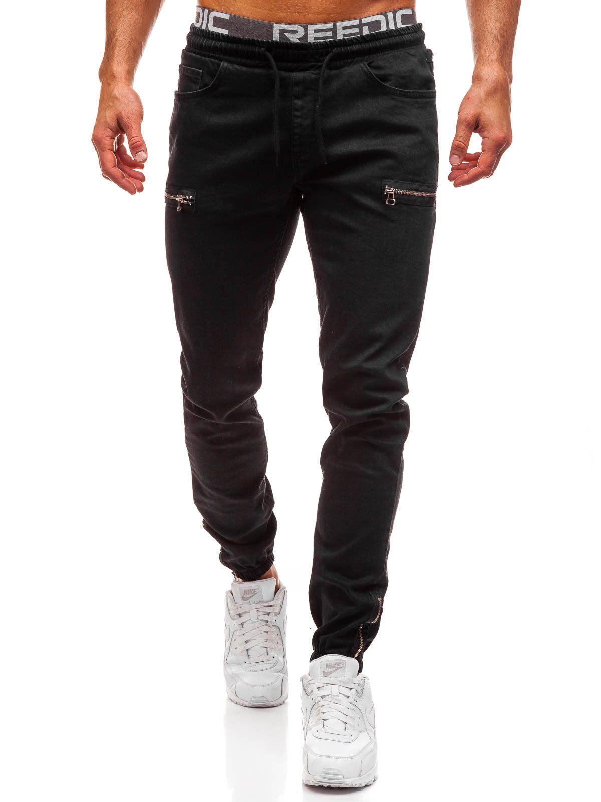 European And American Men's Denim Fabric Casual Frosted Zipper Design Sports Jeans Men European And American Men's Denim Fabric Casual Frosted Zipper Design Sports Jeans Men