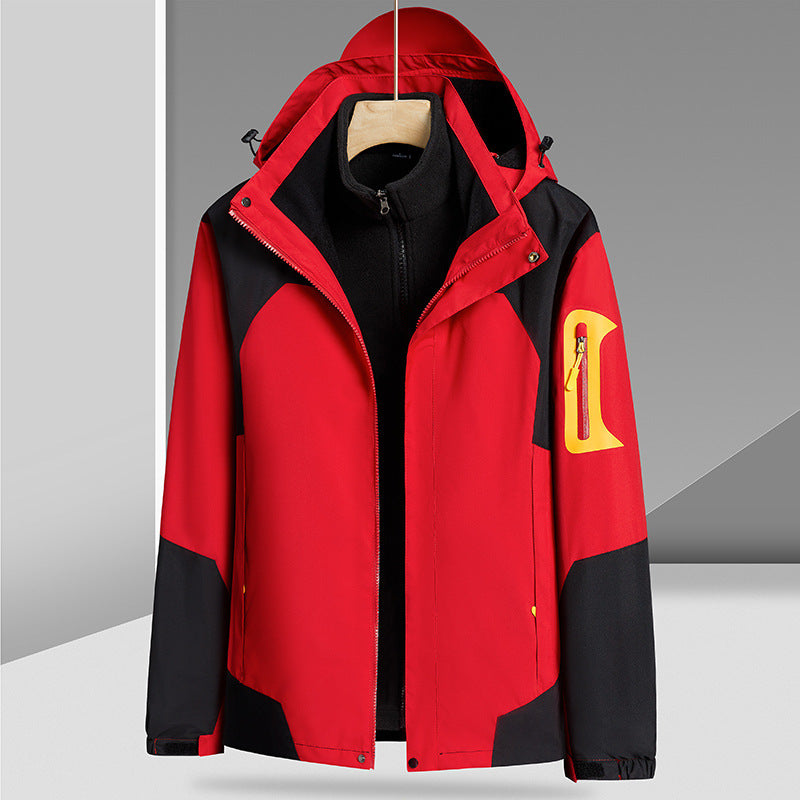 Three-in-one Removable Liner With Velvet Thickening Windproof Waterproof Jacket Three-in-one Removable Liner With Velvet Thickening Windproof Waterproof Jacket