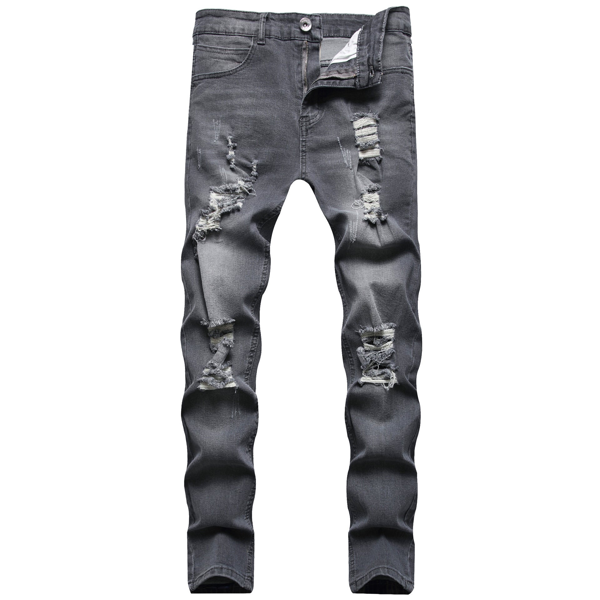 Men's Ripped Slim Jeans Fashion Casual Ankle Banded Pants Men's Ripped Slim Jeans Fashion Casual Ankle Banded Pants