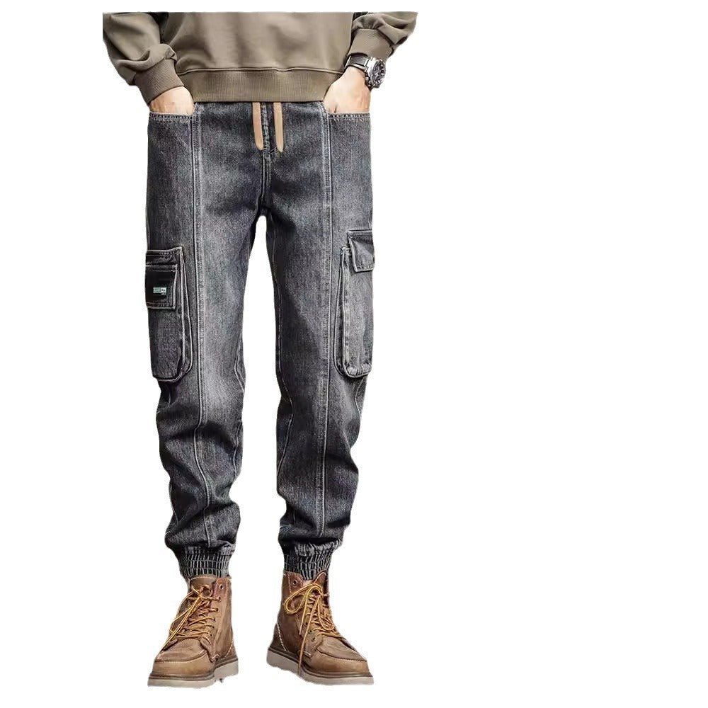 American Retro Ankle-tied Jeans Men American Retro Ankle-tied Jeans Men