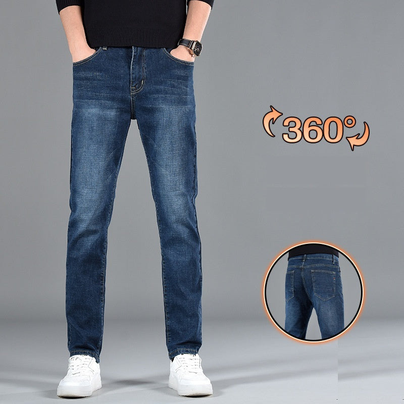 New Slim Fit Youth Casual Straight-leg Cotton Jeans Men New Slim Fit Youth Casual Straight-leg Cotton Jeans Men