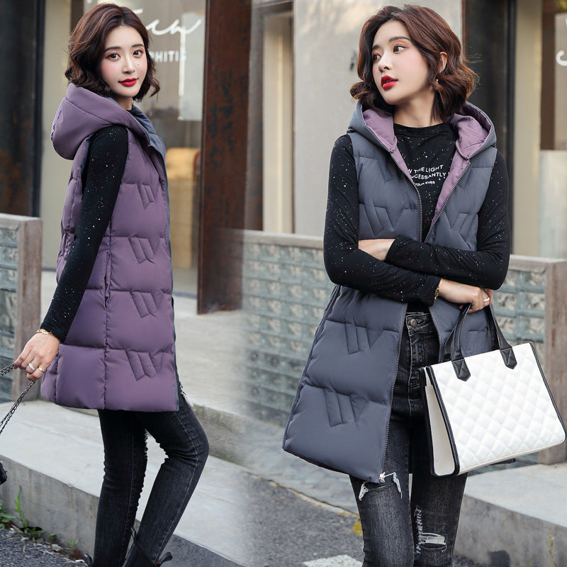 Women's Double-sided Hooded Down Jacket Coat Women's Double-sided Hooded Down Jacket Coat