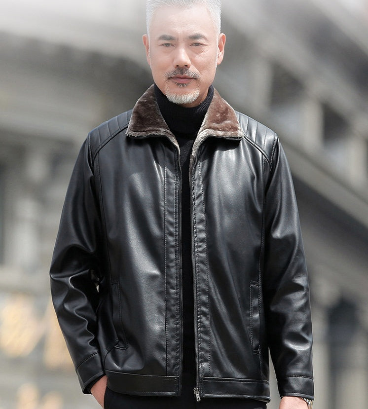 Winter Middle Aged Men PU Wallet Jacket Winter Middle Aged Men PU Wallet Jacket