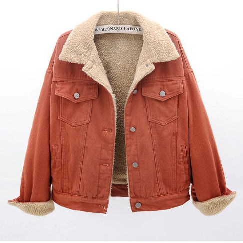 Lamb Wool Thickened Plus Velvet Denim Jacket Women Lamb Wool Thickened Plus Velvet Denim Jacket Women