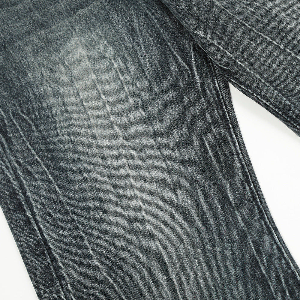Men's Marble Pattern Washed And Worn Jeans Men's Marble Pattern Washed And Worn Jeans