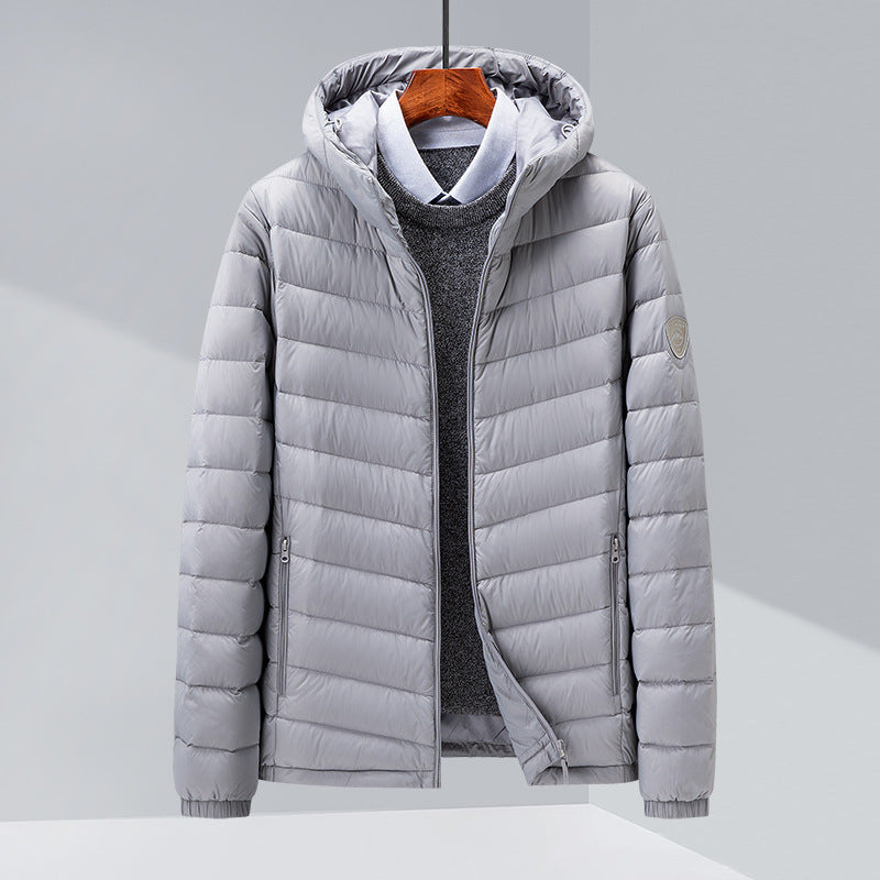 Men's Thin Hood Down Jacket Trendy Korean Slim Fit White Duck Down Men's Thin Hood Down Jacket Trendy Korean Slim Fit White Duck Down