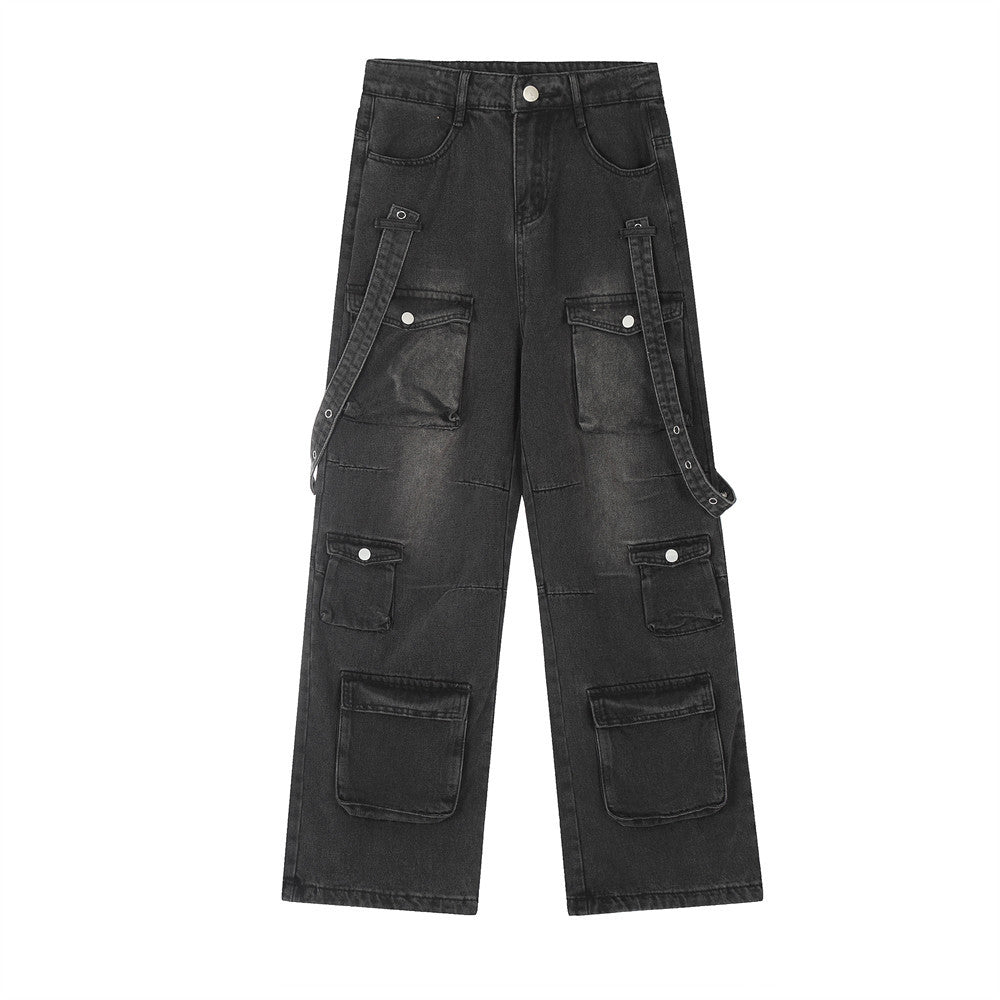 Functional Multi-pocket Workwear Jeans For Men Functional Multi-pocket Workwear Jeans For Men