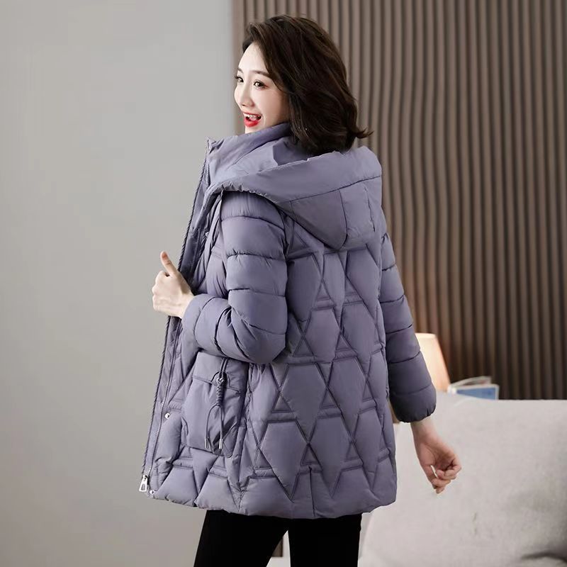 Down Cotton-padded Jacket Women's Mid-length Hooded Down Cotton-padded Jacket Women's Mid-length Hooded