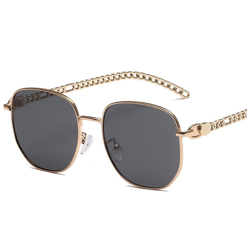Oval Frame Metal Chain Sunglasses For Women Oval Frame Metal Chain Sunglasses For Women