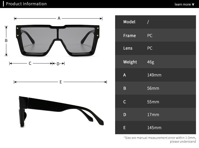 Oversized One Lens Square Sunglasses Fashion Men Women Oversized One Lens Square Sunglasses Fashion Men Women