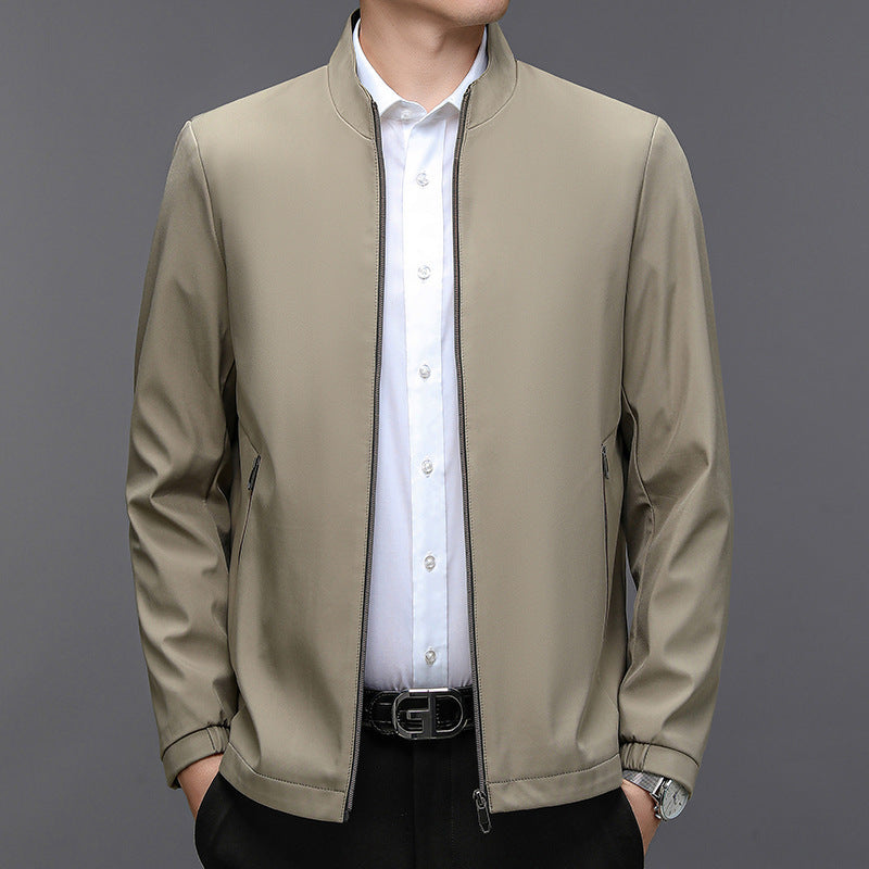 Stand Collar Middle-aged Men Casual Jacket Stand Collar Middle-aged Men Casual Jacket