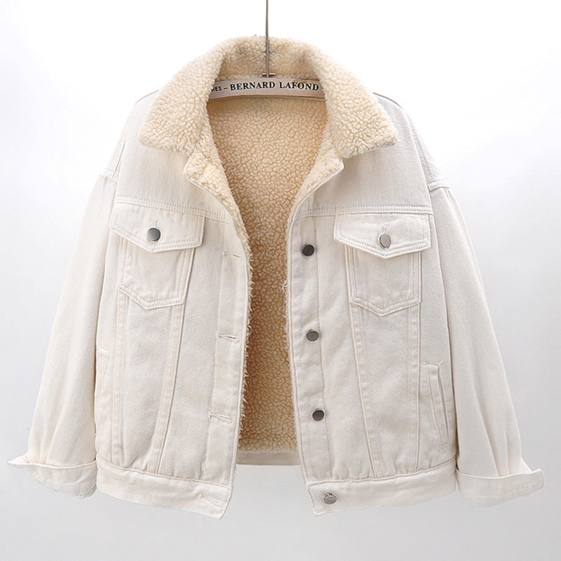 Lamb Wool Thickened Plus Velvet Denim Jacket Women Lamb Wool Thickened Plus Velvet Denim Jacket Women