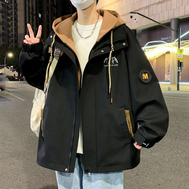 Teen Coat Boys Fake Two Pieces Autumn And Winter Windproof Clothes Teen Coat Boys Fake Two Pieces Autumn And Winter Windproof Clothes