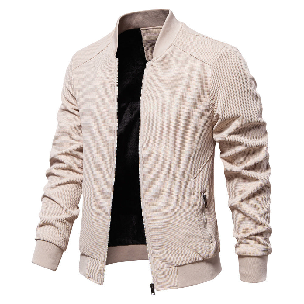 Stand Collar Men's Solid Color Jacket Stand Collar Men's Solid Color Jacket