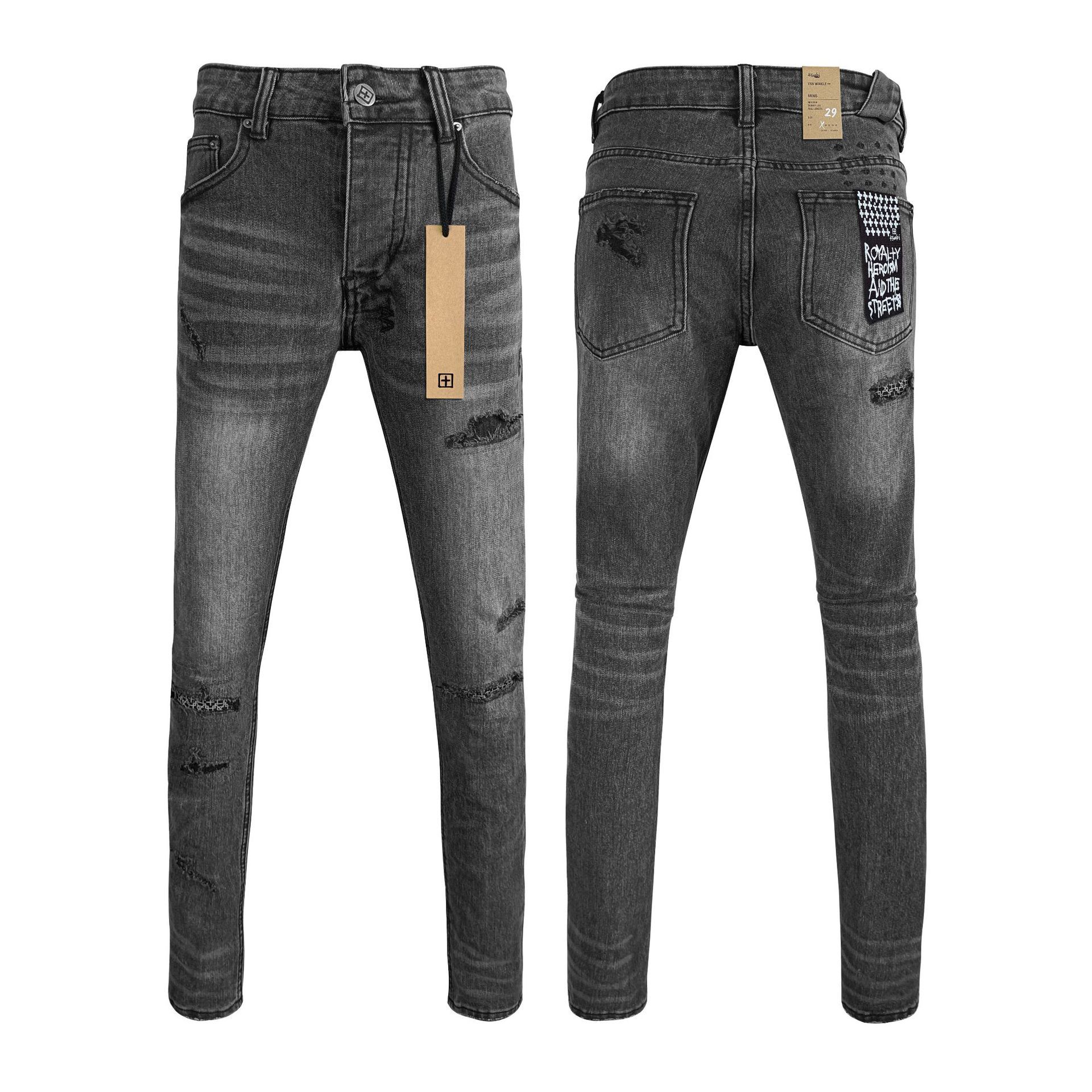 Straight Ripped Stretch American High Street Casual Men's Jeans Straight Ripped Stretch American High Street Casual Men's Jeans