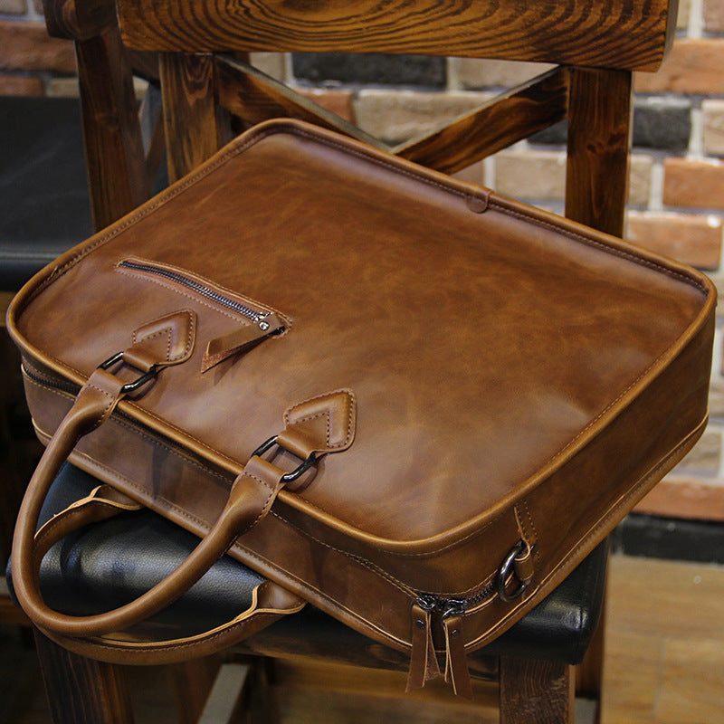 Crazy Horse Leather Men's Handbag Crazy Horse Leather Men's Handbag