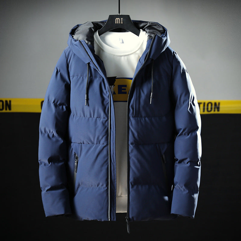 Men's Hooded Thick Solid Color Slim Casual Cotton Coat Men's Hooded Thick Solid Color Slim Casual Cotton Coat