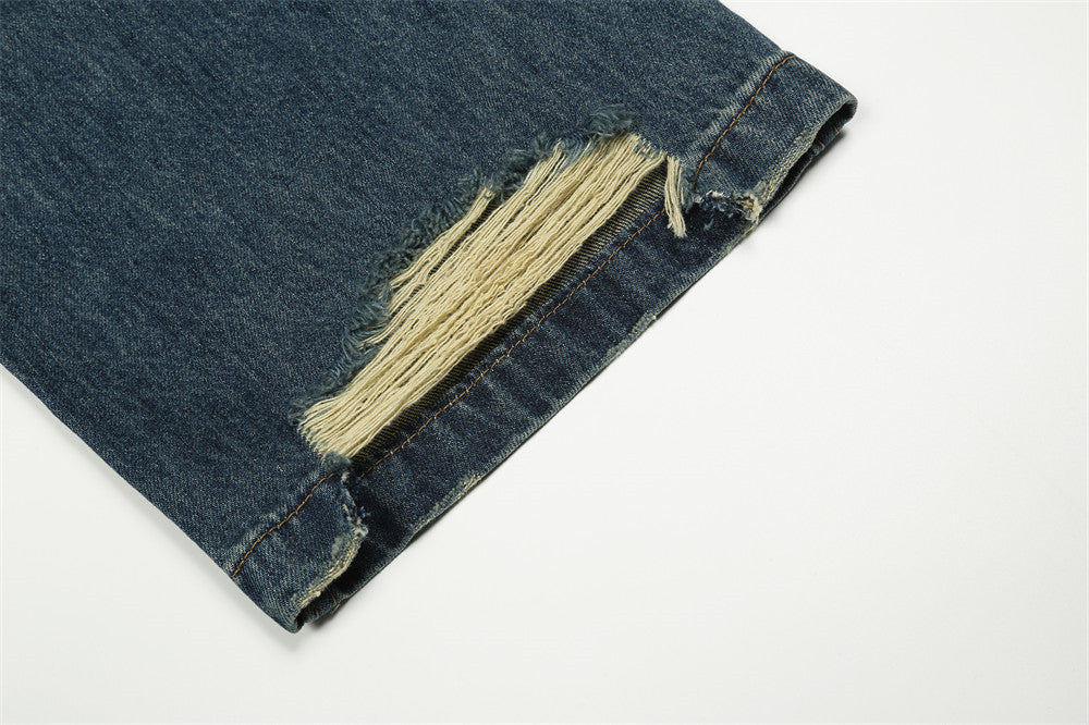 Fashion American Retro Washed Jeans Men Fashion American Retro Washed Jeans Men