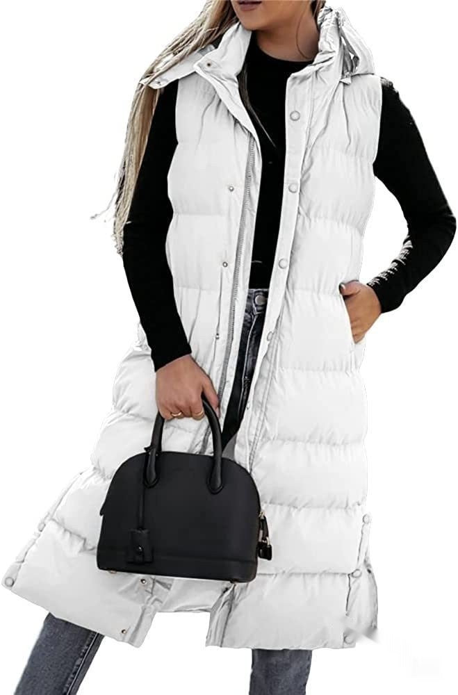 Women's Casual Mid-length Vest Zipper Single-breasted Jacket Women's Casual Mid-length Vest Zipper Single-breasted Jacket