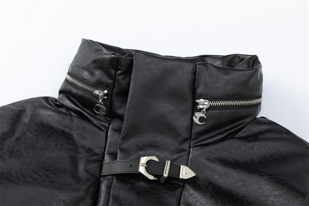 Winter Thickening Stand Collar PU Leather Coat Winter Thickening Stand Collar PU Leather Coat