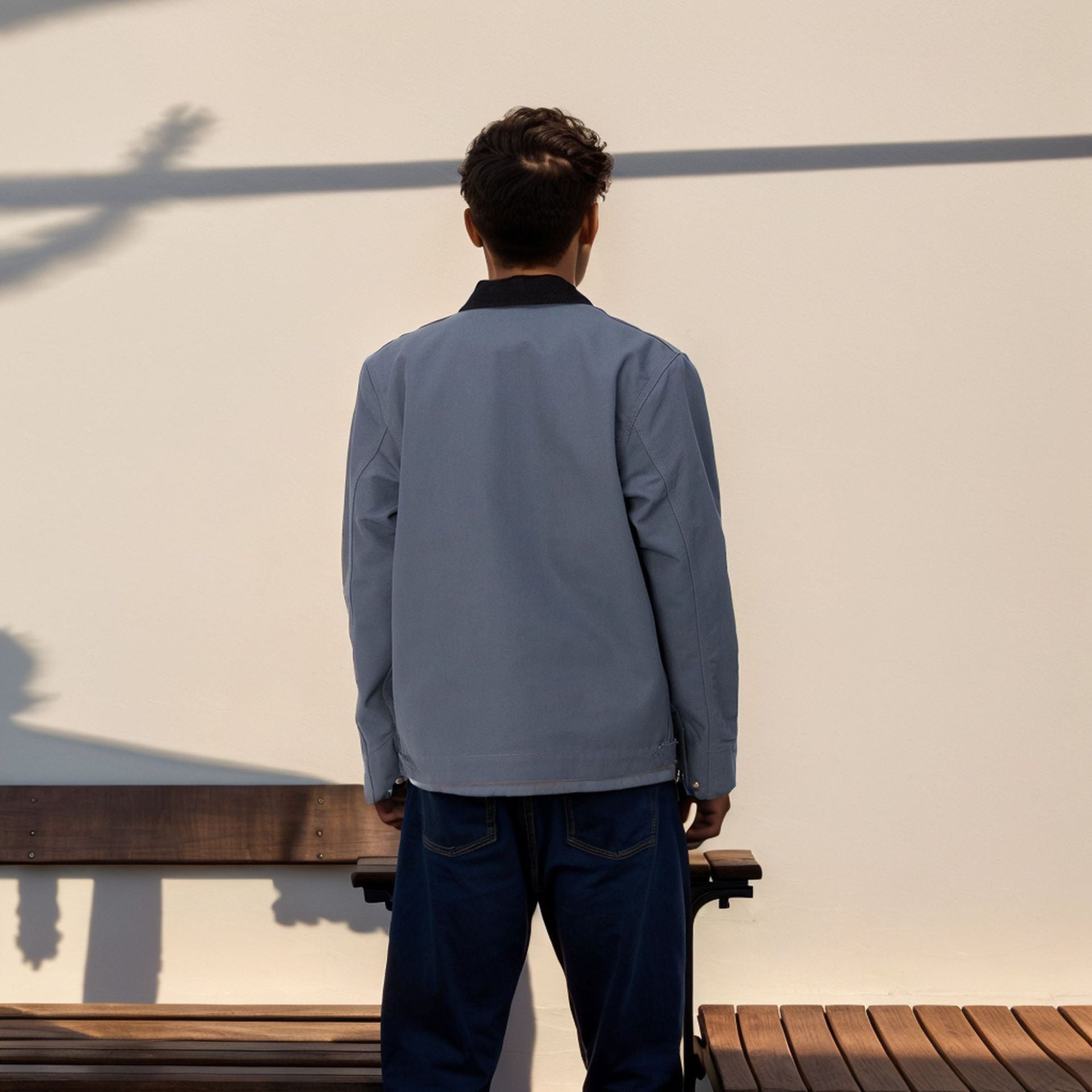 Men's Color Matching Lapel Zipper Jacket Men's Color Matching Lapel Zipper Jacket