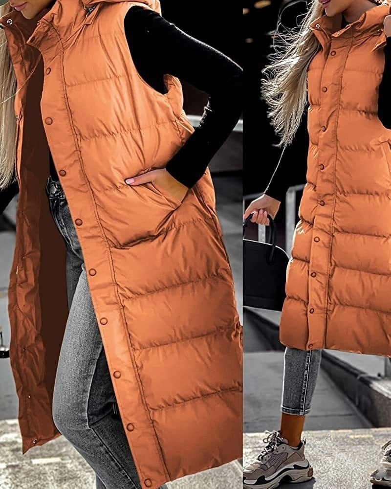 Women's Casual Mid-length Vest Zipper Single-breasted Jacket Women's Casual Mid-length Vest Zipper Single-breasted Jacket