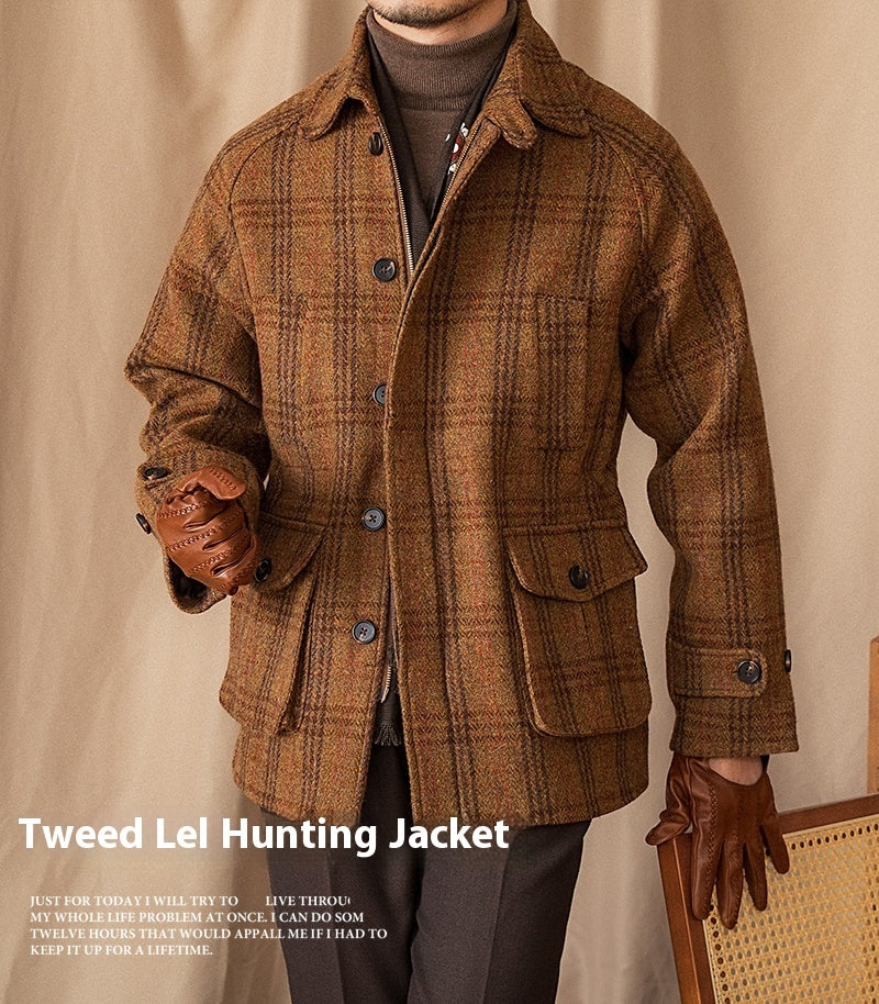 Safari Jacket Tweed Raglan Sleeve Thick Jacket Safari Jacket Tweed Raglan Sleeve Thick Jacket