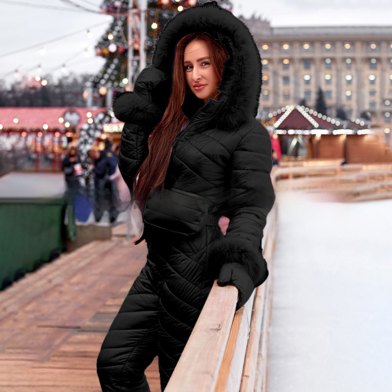 Winter Outdoors Fashion One-piece Ski Suit Women Winter Outdoors Fashion One-piece Ski Suit Women