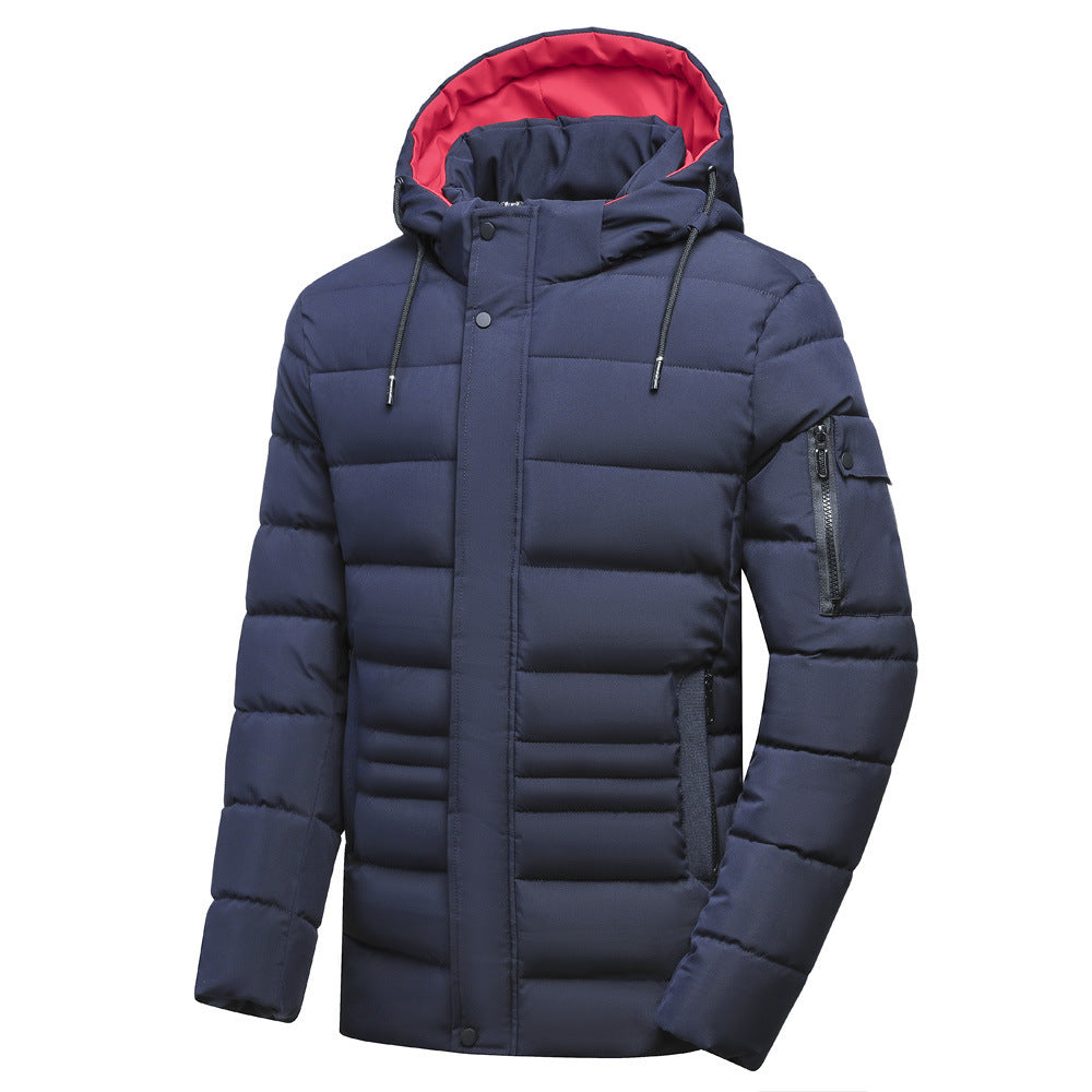 Fleece-lined Thickened Cotton Clothing Men's Coat Hooded Detachable Plus Size Fleece-lined Thickened Cotton Clothing Men's Coat Hooded Detachable Plus Size
