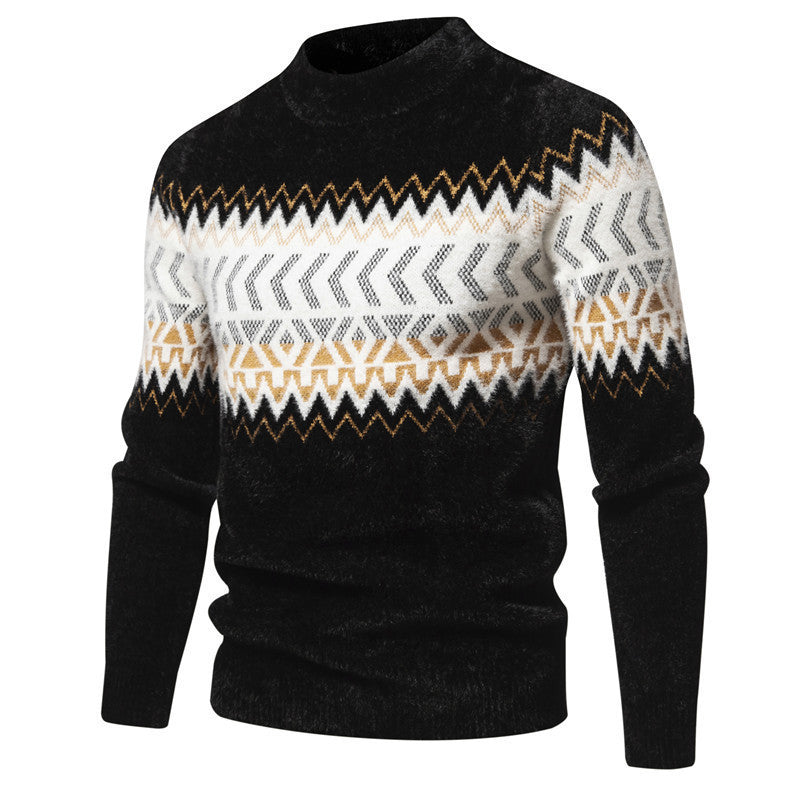 Printed Round Neck Sweater For Men Printed Round Neck Sweater For Men