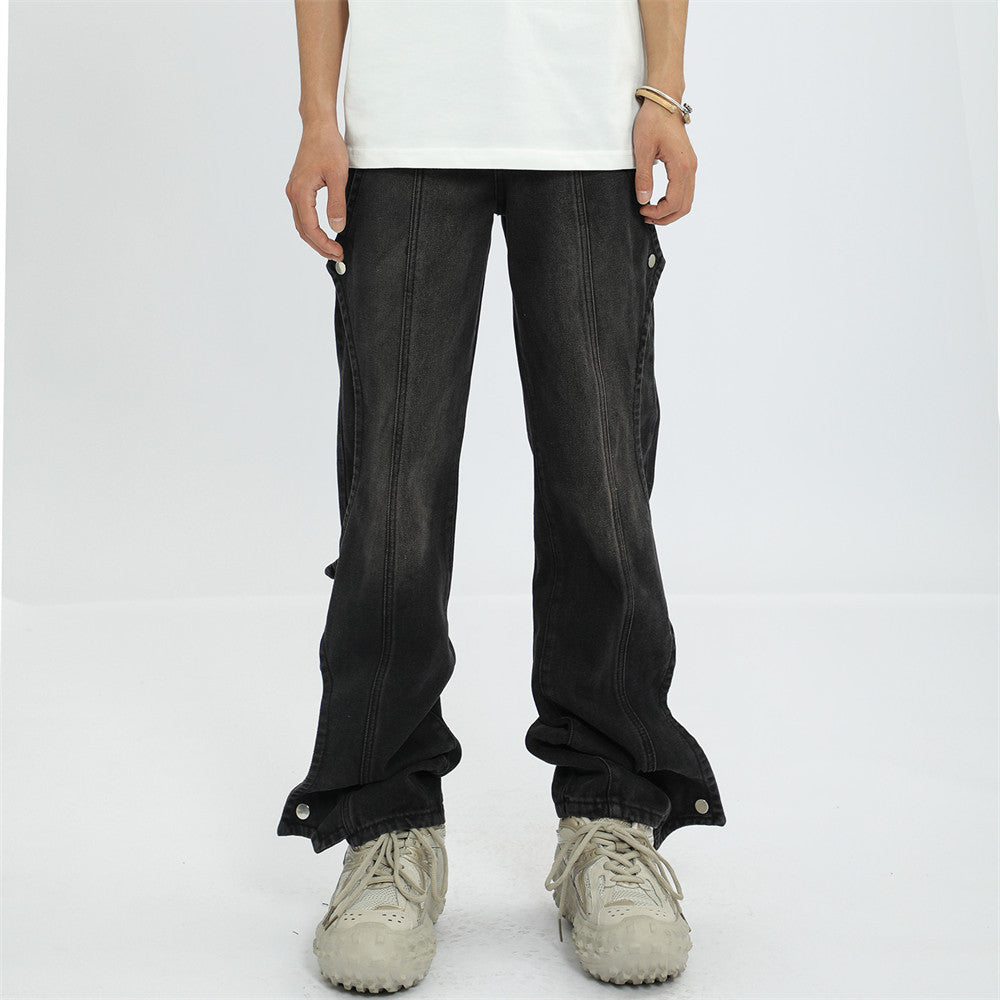 Fashion Rock Stitching Straight Jeans Men Fashion Rock Stitching Straight Jeans Men