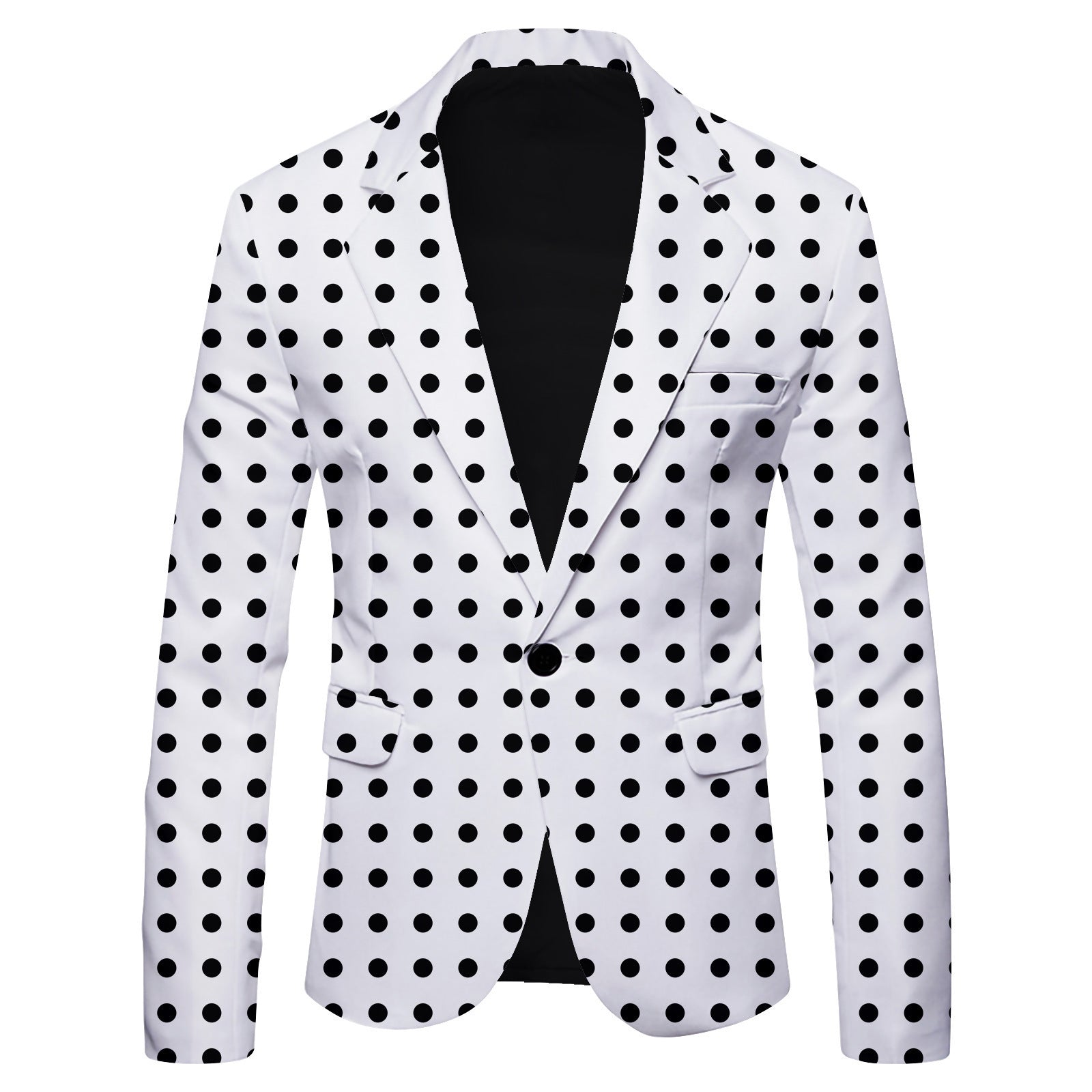 Men's Single Row One Button Polka Dot Printing Casual Suit Jacket Men's Single Row One Button Polka Dot Printing Casual Suit Jacket