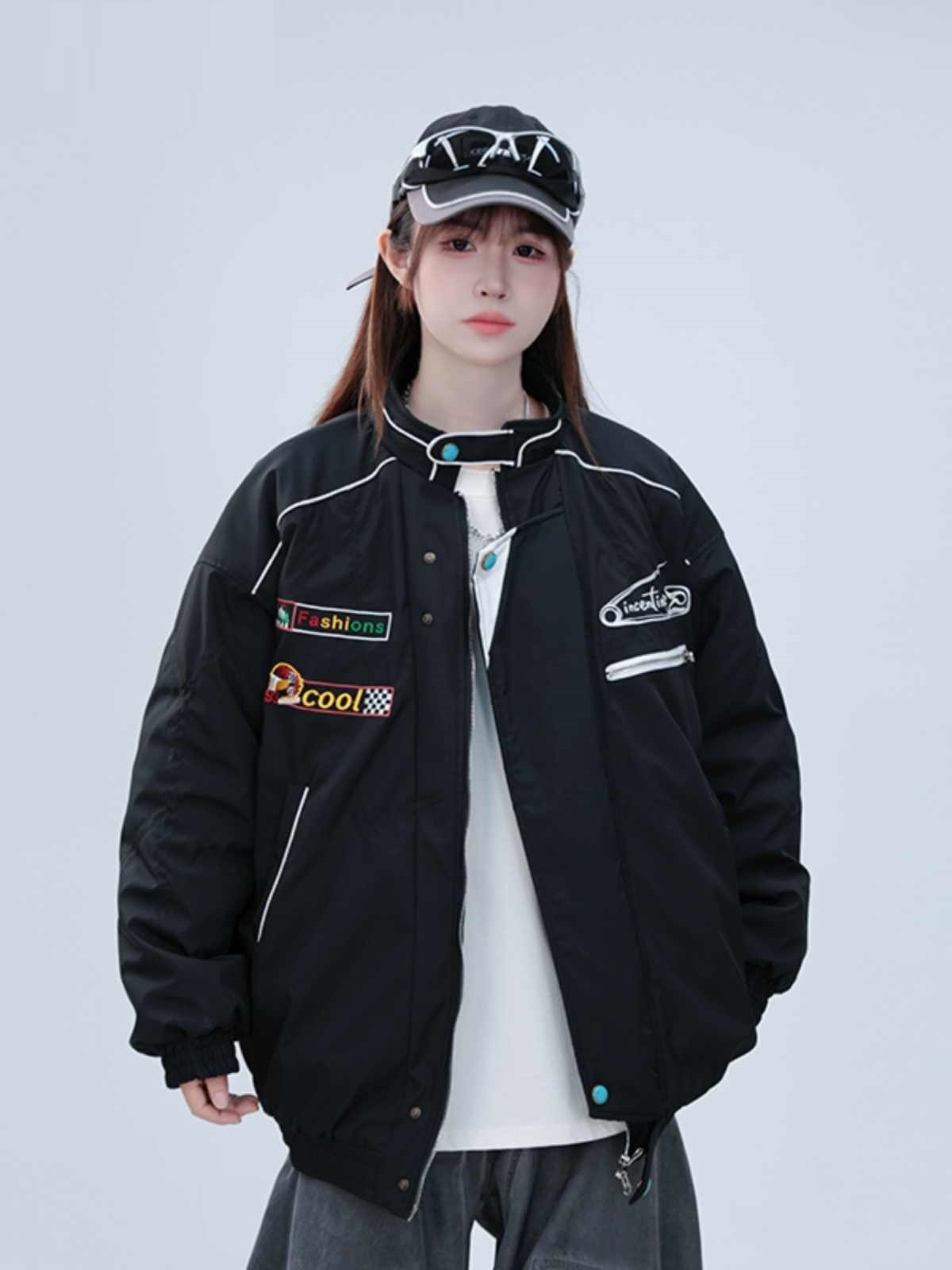 Thickening Embroidery Cotton Coat Winter Trendy Men And Women Couple Cotton-padded Clothes Coat Thickening Embroidery Cotton Coat Winter Trendy Men And Women Couple Cotton-padded Clothes Coat