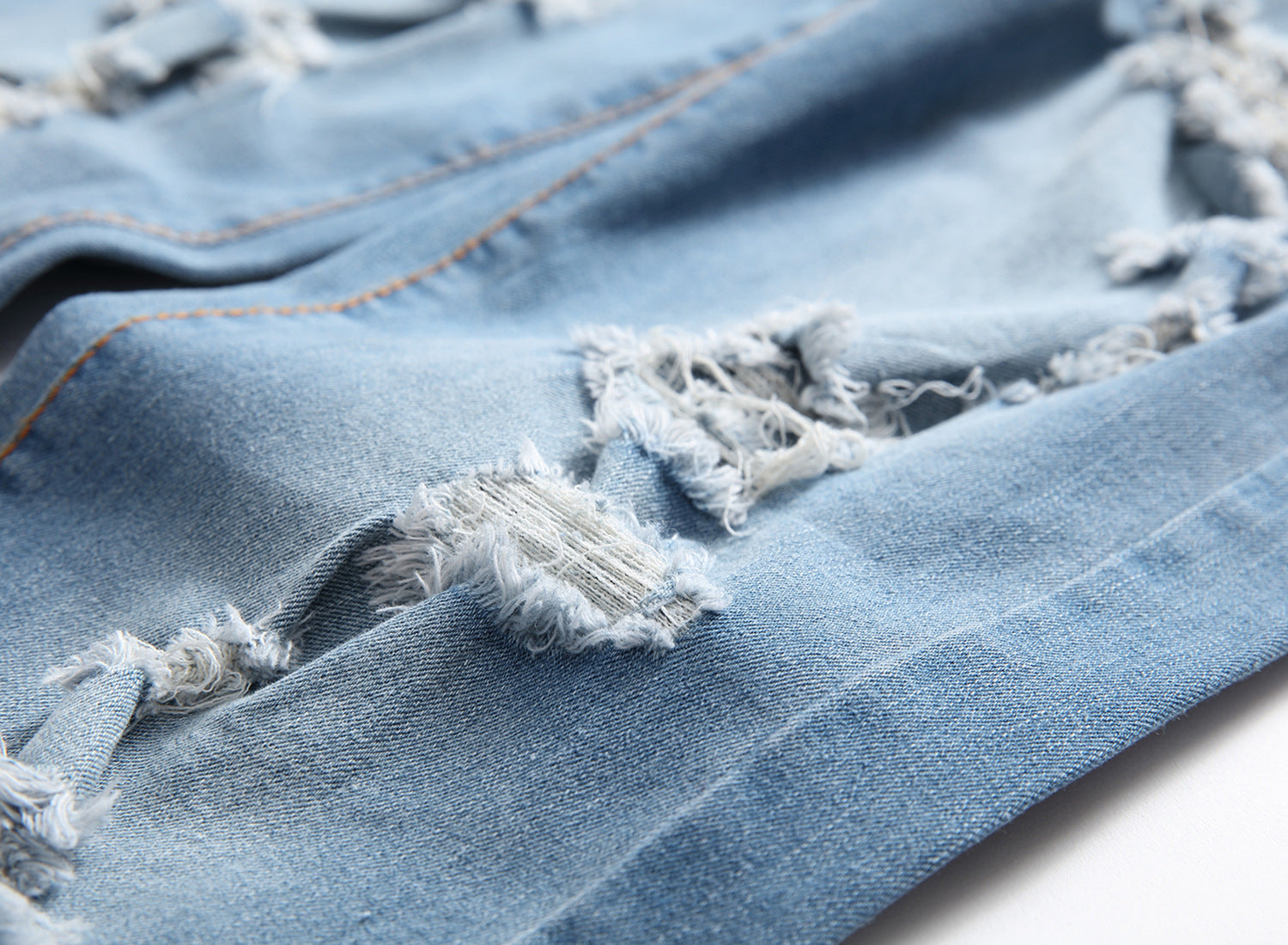 Light Blue Men's Ripped Stretch Jeans Light Blue Men's Ripped Stretch Jeans
