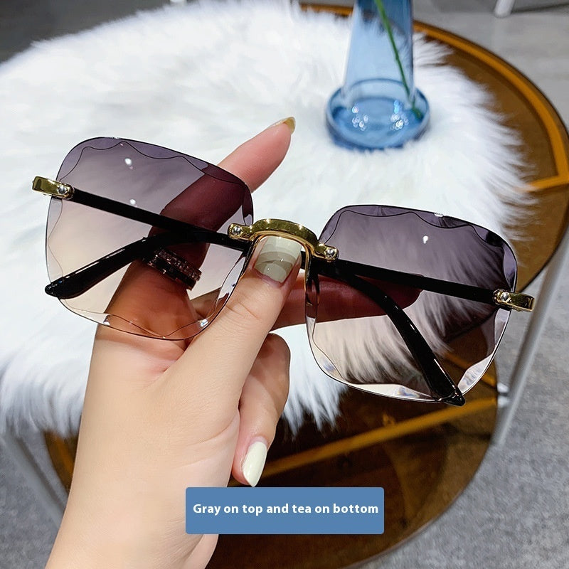 Frameless Trimming Internet-famous Sunglasses Women Frameless Trimming Internet-famous Sunglasses Women