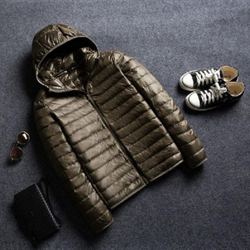 Men's Stand Collar Hooded Short Ultra-thin Down Jacket Men's Stand Collar Hooded Short Ultra-thin Down Jacket