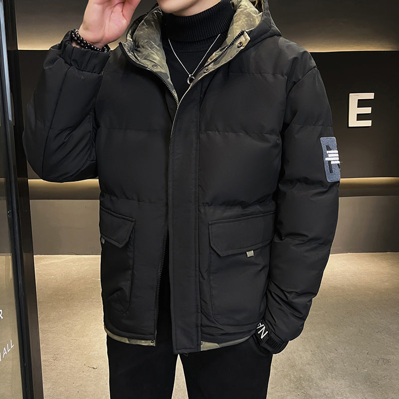 Hooded Cotton-padded Coat Men's Down Hooded Cotton-padded Coat Men's Down