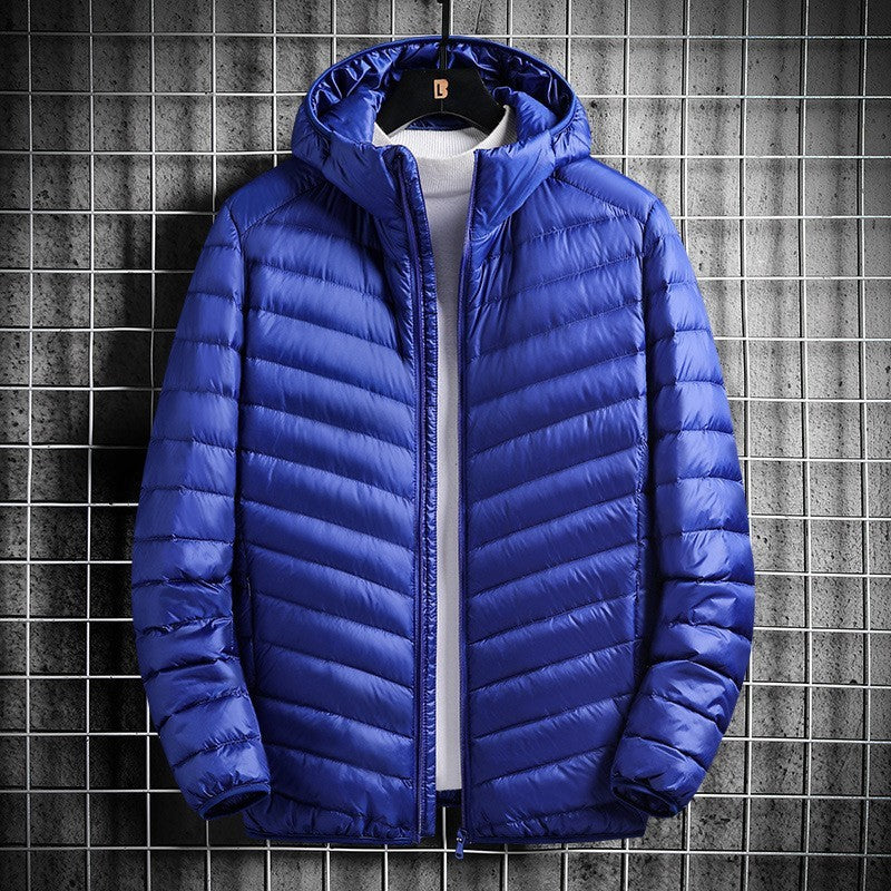 Men's Hooded Cotton Jacket Short Lightweight Cotton Coat Men's Hooded Cotton Jacket Short Lightweight Cotton Coat